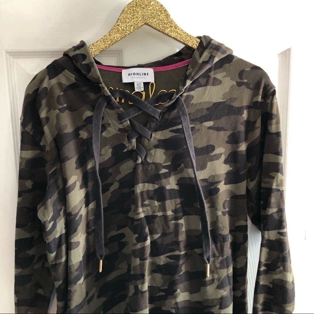 Highline Collective Lace-Up Camo Print Hoodie - Picture 3 of 7